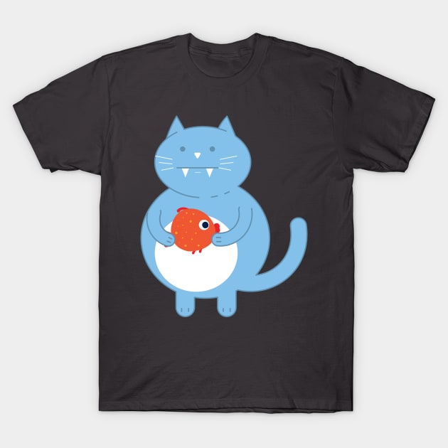 Chubby cat T-Shirt by lakokakr